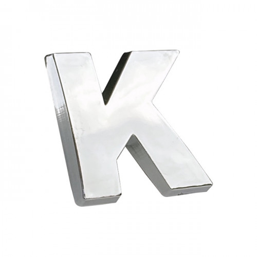 Αυτοκόλλητο Γράμμα Χρωμίου 3D K 2.7x2.5cm 1Τμχ