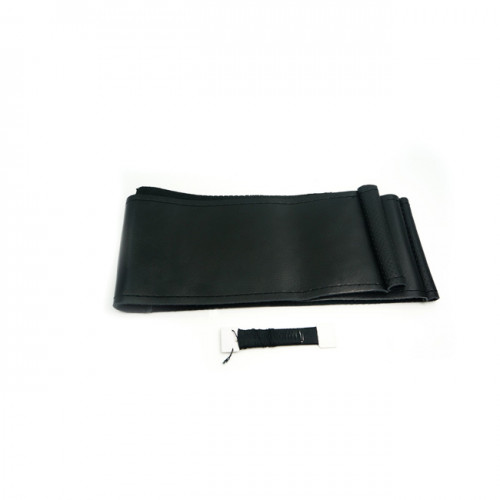 Κάλυμμα Τιμονιού Αυτοκινήτου Δερμάτινο Ραφτό Μαύρο Small 36cm