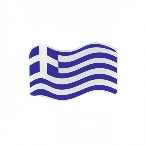 Αυτοκόλλητη Ελληνική Σημαία Κυματιστή Σμάλτο 7x4cm 1Τμχ