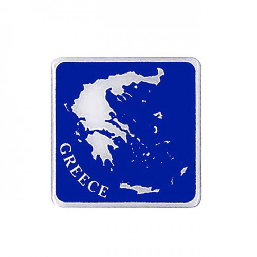 Αυτοκόλλητος Χάρτης Ελλάδα Greece Τετράγωνος Σμάλτο 7.8x7.8cm 1Τμχ