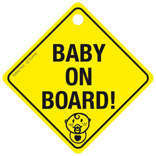 Σήμα Baby On Board Κίτρινο Πλέξιγκλας Με Βεντούζα