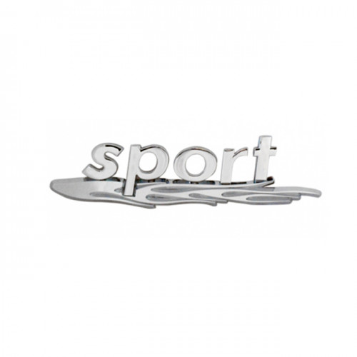 Αυτοκόλλητο Σήμα Χρωμίου 3D Sport & Fire 16x4cm 1Τμχ