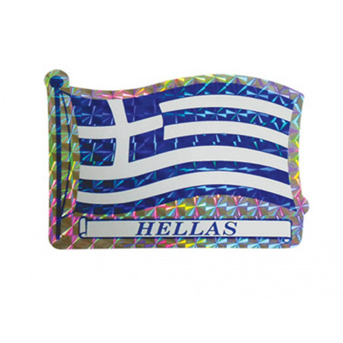 Αυτοκόλλητη Ελληνική Σημαία Hellas Πρίσμα 6x7.5cm 1Τμχ