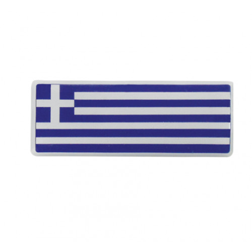 Αυτοκόλλητη Ελληνική Σημαία Μακρόστενη Σμάλτο 8x3cm 1Τμχ