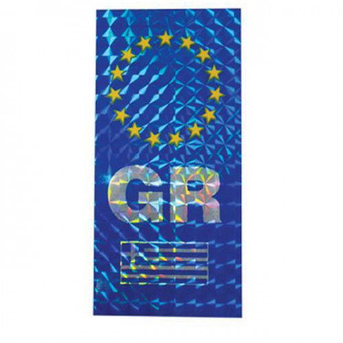 Αυτοκόλλητο Σήμα GR - Ελληνική Σημαία Ορθογώνιο Πρίσμα 4x9cm 1Τμχ