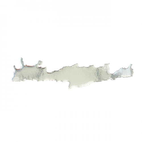 Αυτοκόλλητος Χάρτης Κρήτη Σμάλτο Ασημί 10x2cm 1Τμχ