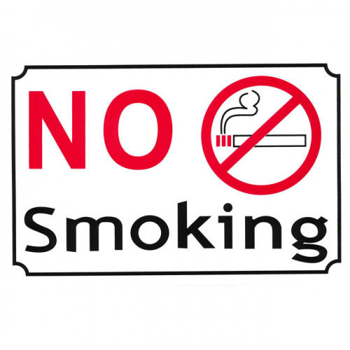Πινακίδα Αυτοκόλλητη No Smoking 30x20cm 1Τμχ