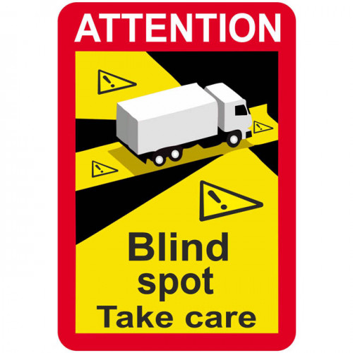Αυτοκόλλητο Σήμα Mεγάλο Τυφλό Σημείο (Blind Spot - Take Care) 17.5x25cm 1Τμχ