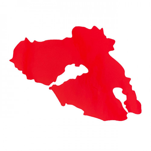 Αυτοκόλλητος Χάρτης Λέσβος Κόκκινος 10x7.5cm 1Τμχ