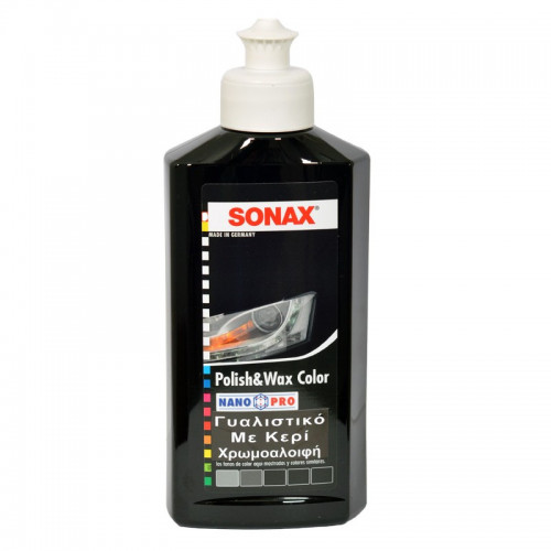 Sonax Γυαλιστικό & Κερί με χρώμα μαύρο Nano 250ml