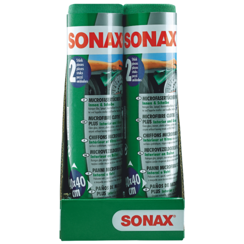 Sonax Πανί μικροϊνών Plus εσωτερικό & τζάμια (σετ 2 τεμ.)